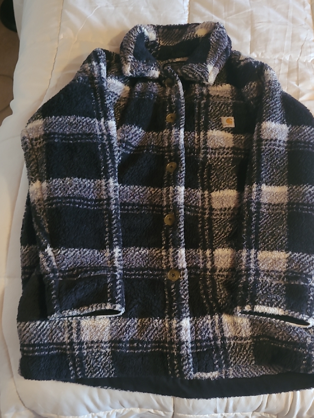 Carhartt Plaid Sherpa Jacket in Black and White